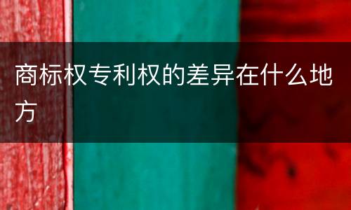 商标权专利权的差异在什么地方
