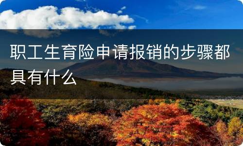 职工生育险申请报销的步骤都具有什么