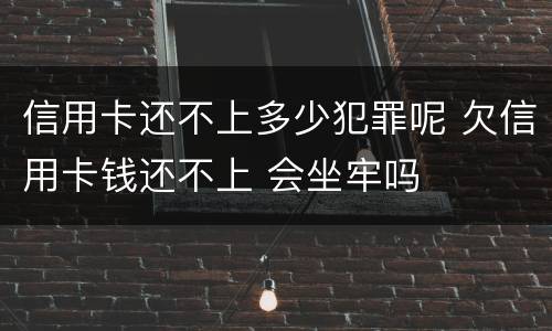 信用卡还不上多少犯罪呢 欠信用卡钱还不上 会坐牢吗