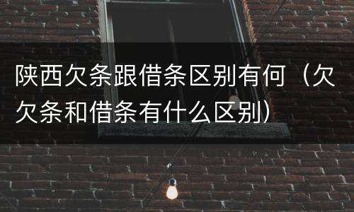 陕西欠条跟借条区别有何（欠欠条和借条有什么区别）