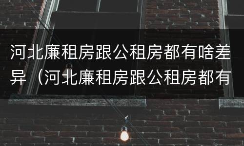 河北廉租房跟公租房都有啥差异（河北廉租房跟公租房都有啥差异吗）