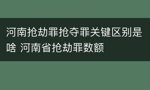 河南抢劫罪抢夺罪关键区别是啥 河南省抢劫罪数额