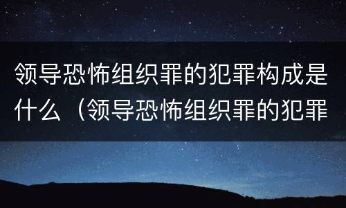 领导恐怖组织罪的犯罪构成是什么（领导恐怖组织罪的犯罪构成是什么意思）