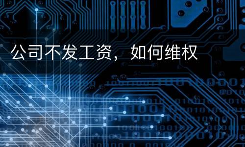 公司不发工资，如何维权