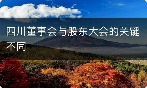 四川董事会与股东大会的关键不同
