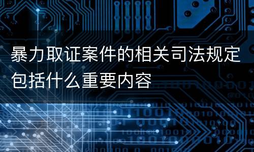 暴力取证案件的相关司法规定包括什么重要内容