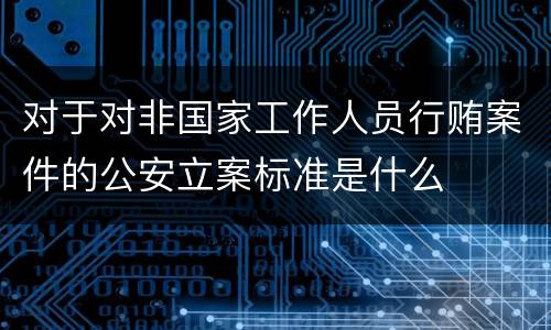 对于对非国家工作人员行贿案件的公安立案标准是什么