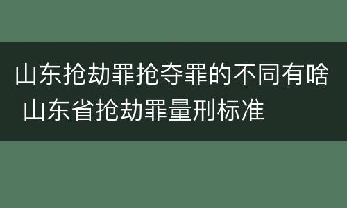 山东抢劫罪抢夺罪的不同有啥 山东省抢劫罪量刑标准