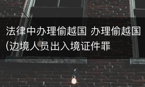 法律中办理偷越国 办理偷越国(边境人员出入境证件罪