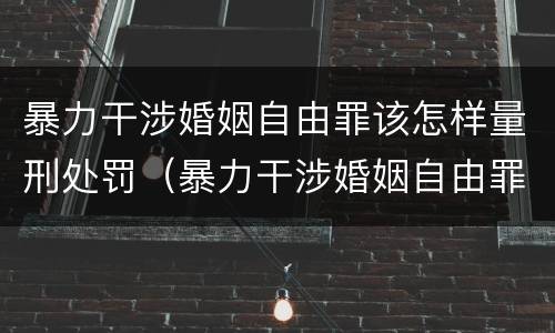 暴力干涉婚姻自由罪该怎样量刑处罚（暴力干涉婚姻自由罪该怎样量刑处罚决定书）