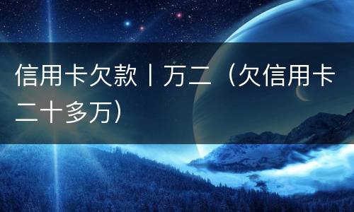 信用卡欠款丨万二（欠信用卡二十多万）