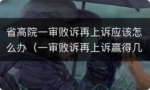 省高院一审败诉再上诉应该怎么办（一审败诉再上诉赢得几率高吗）