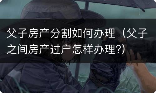 父子房产分割如何办理（父子之间房产过户怎样办理?）