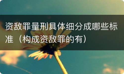资敌罪量刑具体细分成哪些标准（构成资敌罪的有）