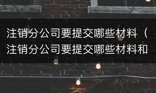 注销分公司要提交哪些材料（注销分公司要提交哪些材料和手续）