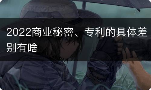 2022商业秘密、专利的具体差别有啥