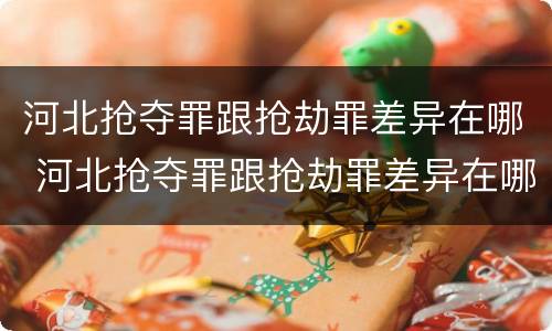 河北抢夺罪跟抢劫罪差异在哪 河北抢夺罪跟抢劫罪差异在哪里