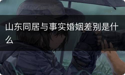 山东同居与事实婚姻差别是什么