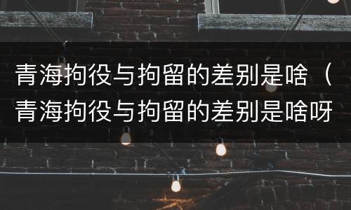 青海拘役与拘留的差别是啥（青海拘役与拘留的差别是啥呀）