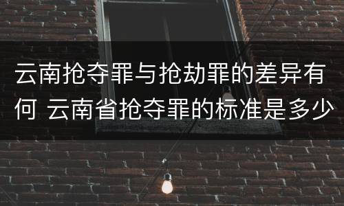 云南抢夺罪与抢劫罪的差异有何 云南省抢夺罪的标准是多少?