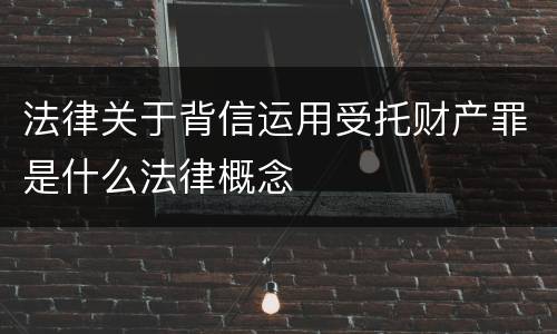 法律关于背信运用受托财产罪是什么法律概念
