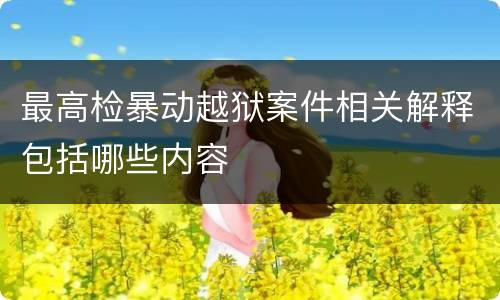 最高检暴动越狱案件相关解释包括哪些内容