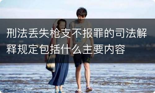 刑法丢失枪支不报罪的司法解释规定包括什么主要内容