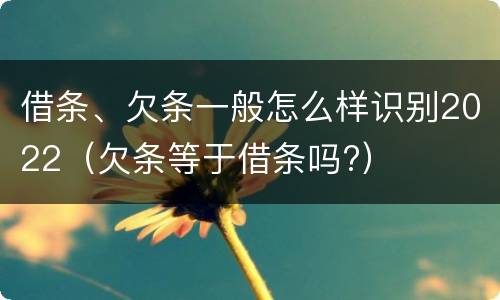 借条、欠条一般怎么样识别2022（欠条等于借条吗?）