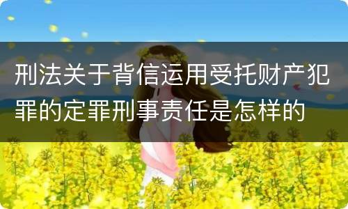 刑法关于背信运用受托财产犯罪的定罪刑事责任是怎样的