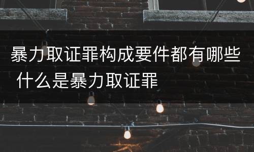 暴力取证罪构成要件都有哪些 什么是暴力取证罪