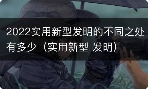 2022实用新型发明的不同之处有多少（实用新型 发明）