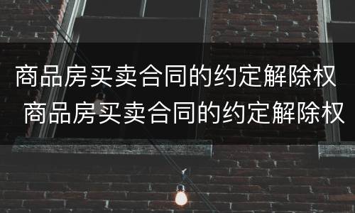 商品房买卖合同的约定解除权 商品房买卖合同的约定解除权的除斥期间