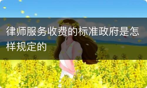 律师服务收费的标准政府是怎样规定的
