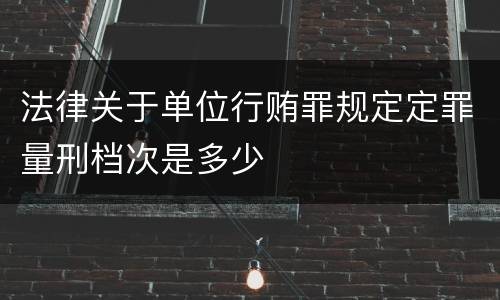 法律关于单位行贿罪规定定罪量刑档次是多少