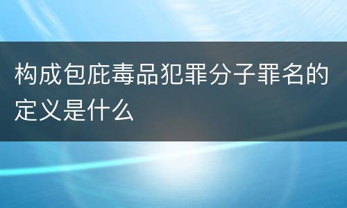 构成包庇毒品犯罪分子罪名的定义是什么
