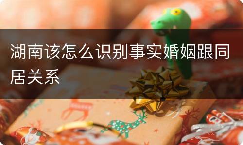 湖南该怎么识别事实婚姻跟同居关系