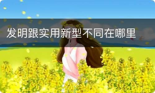 发明跟实用新型不同在哪里