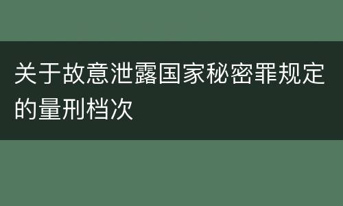 关于故意泄露国家秘密罪规定的量刑档次