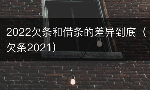 2022欠条和借条的差异到底(欠条2021)