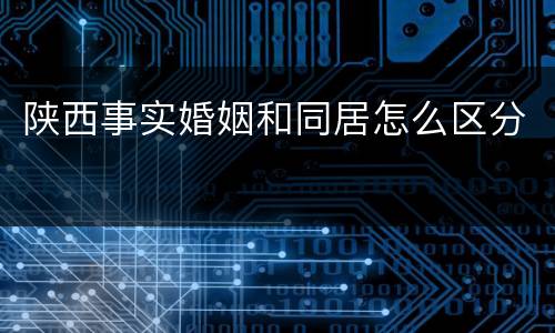 陕西事实婚姻和同居怎么区分