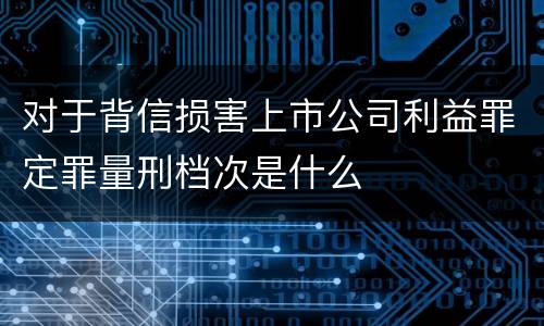 对于背信损害上市公司利益罪定罪量刑档次是什么