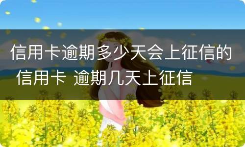 信用卡逾期多少天会上征信的 信用卡 逾期几天上征信