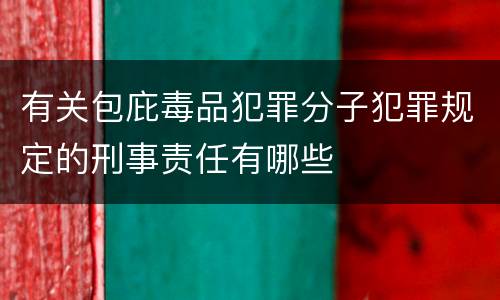有关包庇毒品犯罪分子犯罪规定的刑事责任有哪些