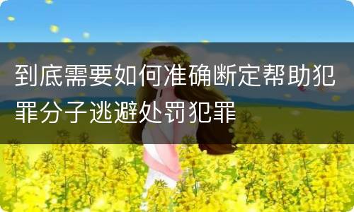 到底需要如何准确断定帮助犯罪分子逃避处罚犯罪