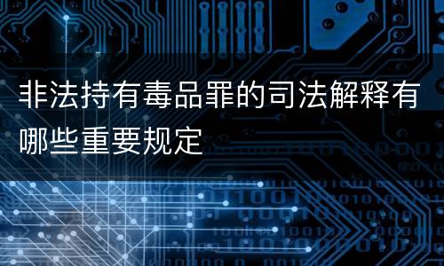 非法持有毒品罪的司法解释有哪些重要规定