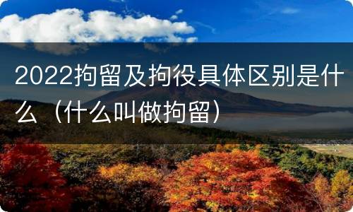 2022拘留及拘役具体区别是什么（什么叫做拘留）