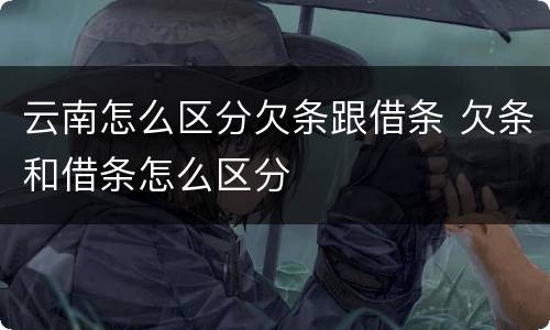 云南怎么区分欠条跟借条 欠条和借条怎么区分