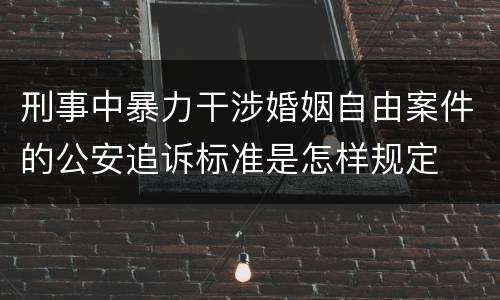 刑事中暴力干涉婚姻自由案件的公安追诉标准是怎样规定