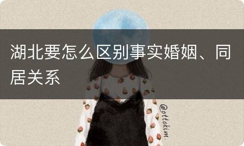 湖北要怎么区别事实婚姻、同居关系