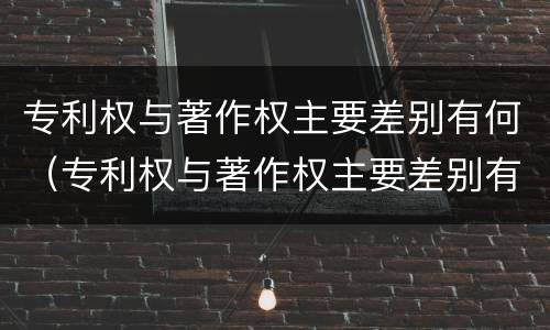 专利权与著作权主要差别有何（专利权与著作权主要差别有何不同）